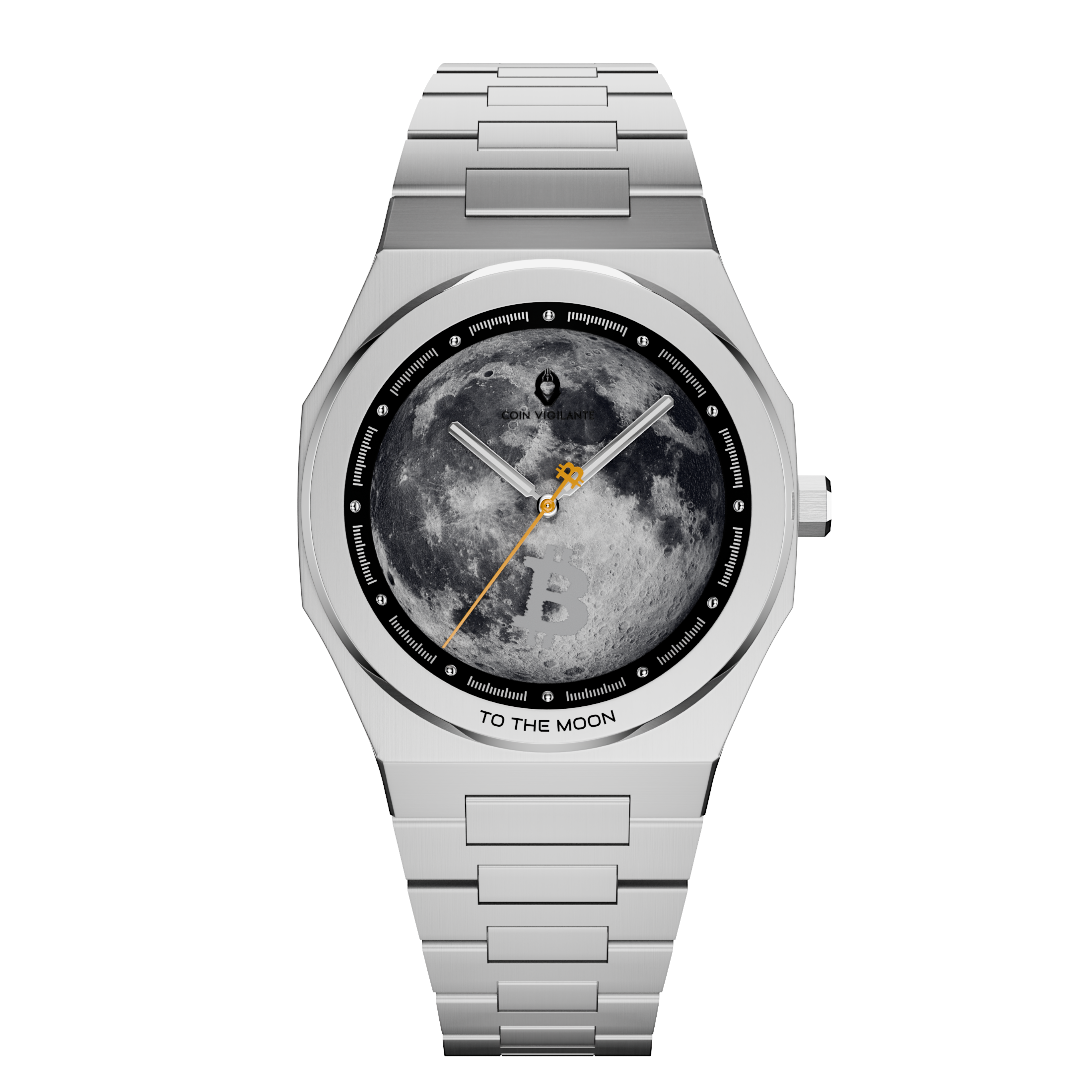 To The Moon - $100K Edition Bitcoin Watch (Silver)