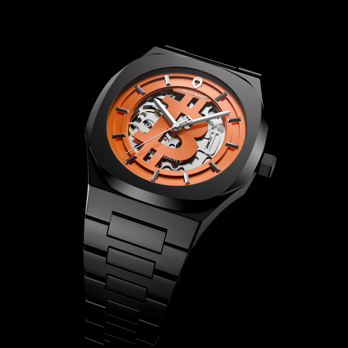 Bitcoin Transparency Edition Watch - Black x Orange Dial