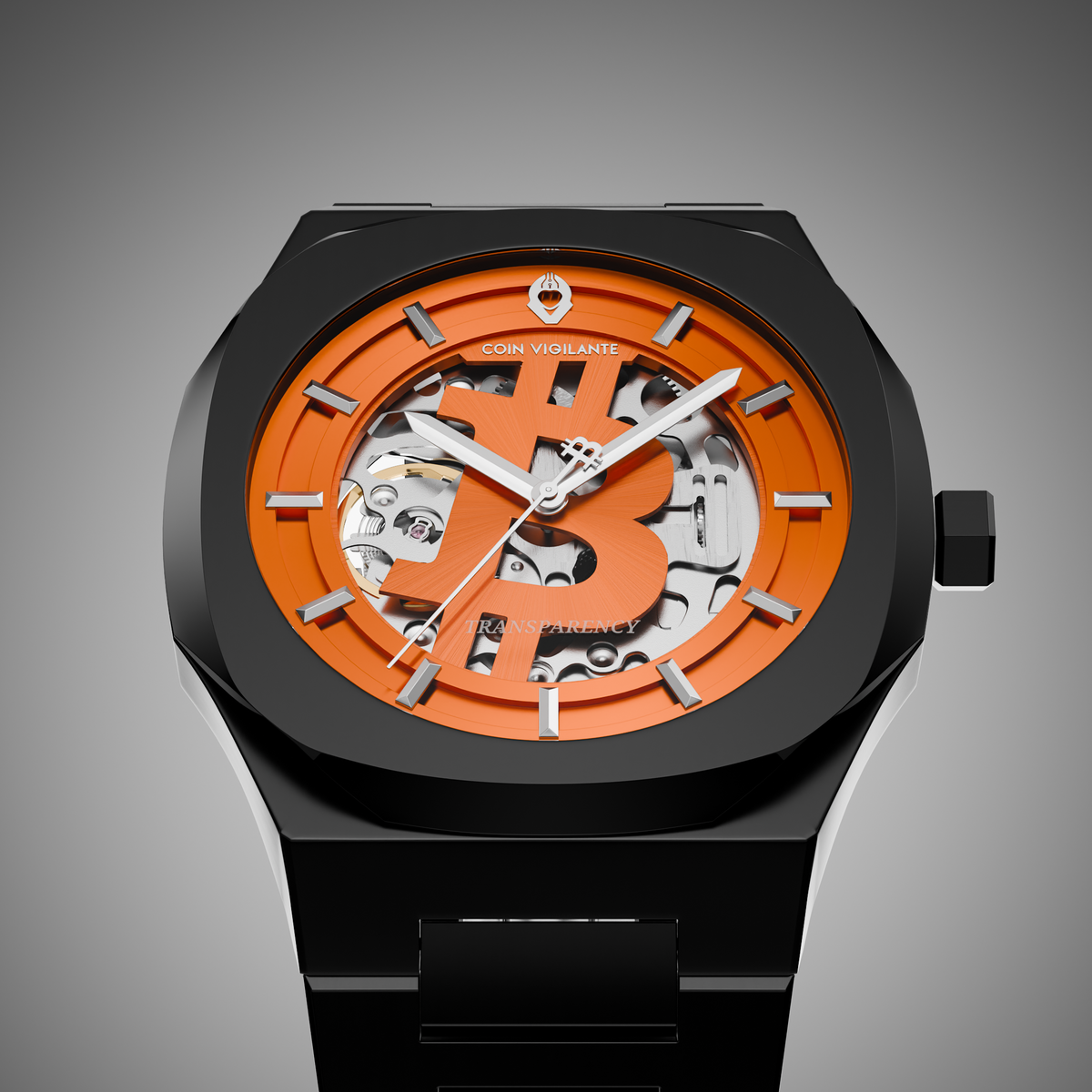 Bitcoin Transparency Edition Watch - Black x Orange Dial