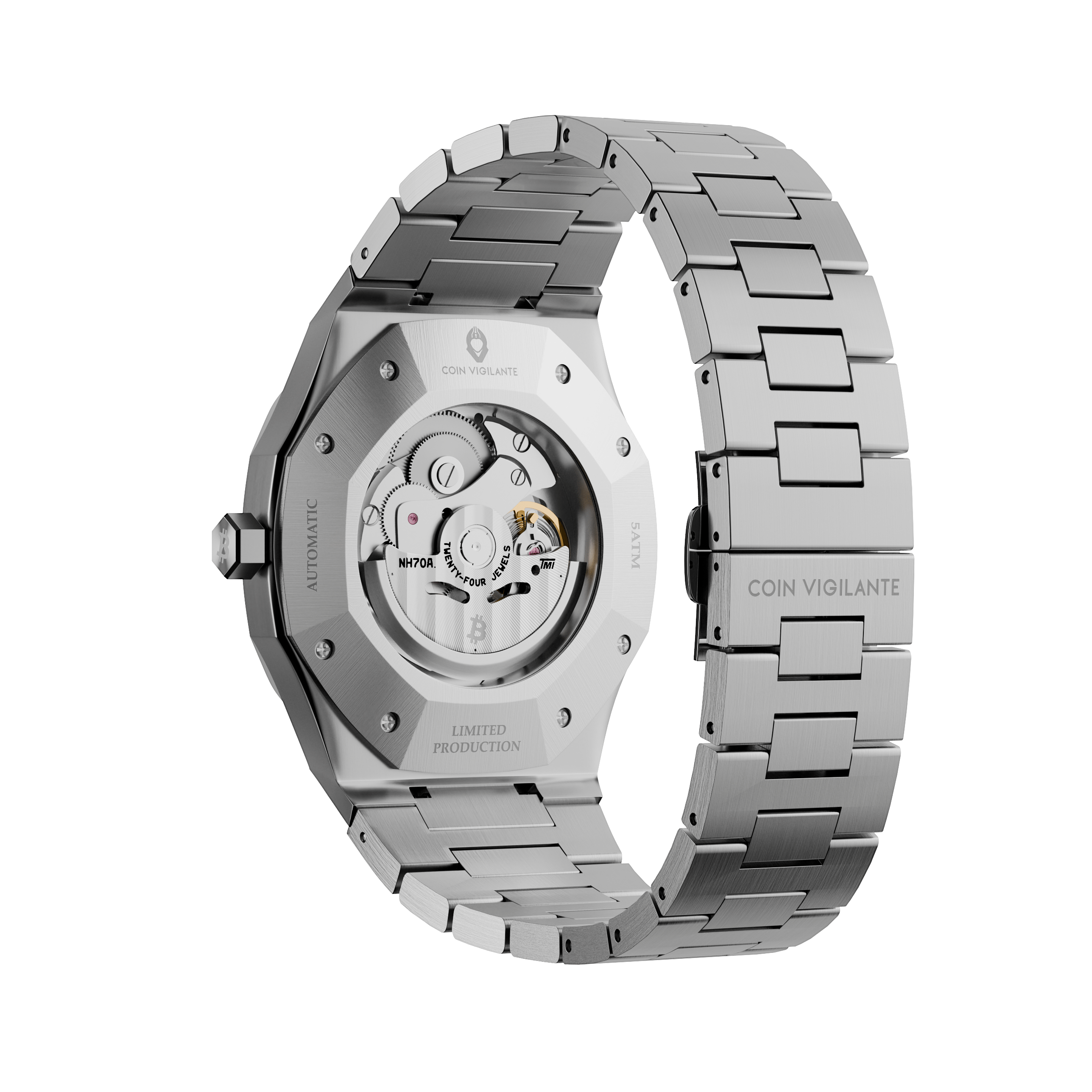 Bitcoin Transparency Edition Watch - Silver x White Dial - Coin Vigilante