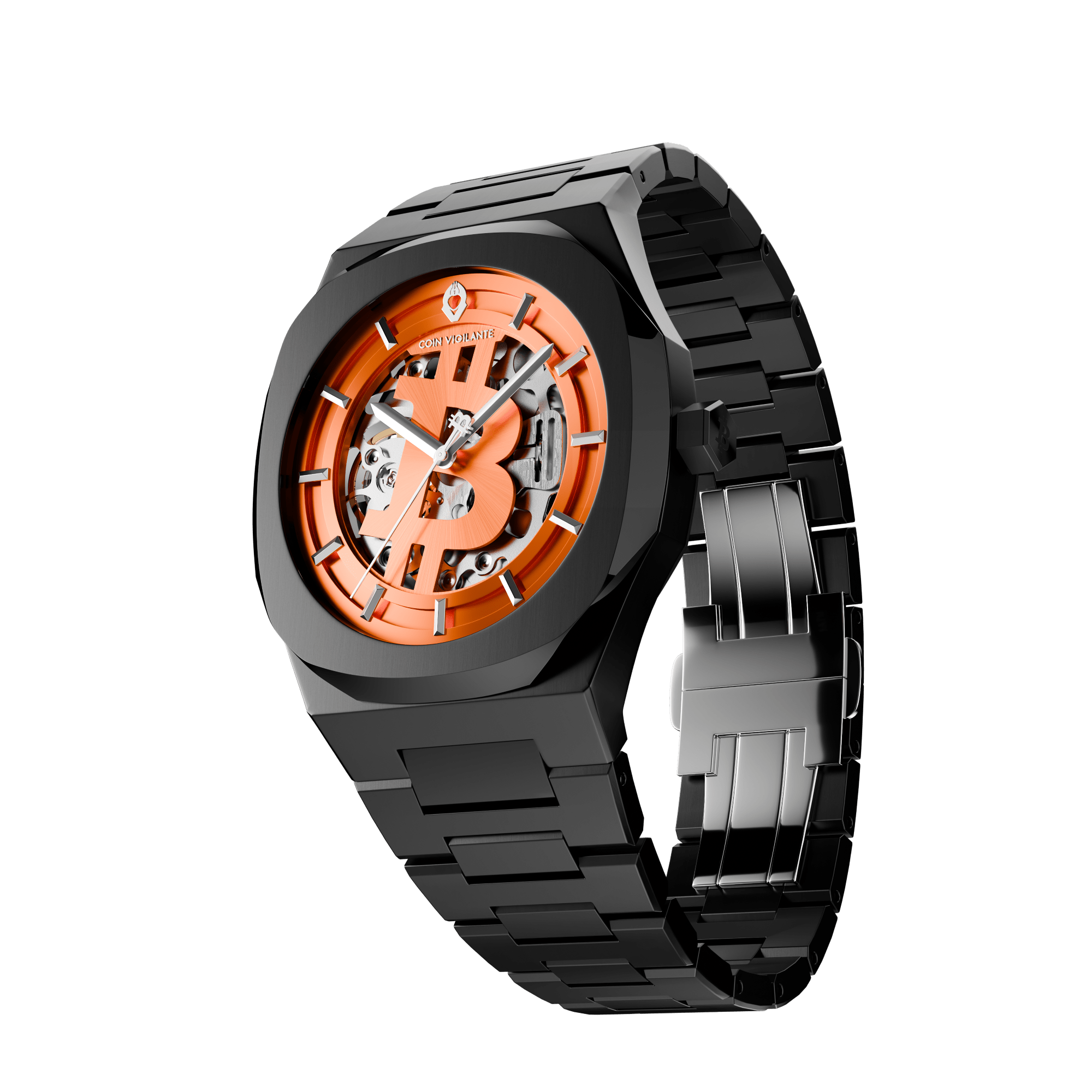 NEW: Bitcoin Transparency Edition Watch - Black x Orange Dial - Coin Vigilante