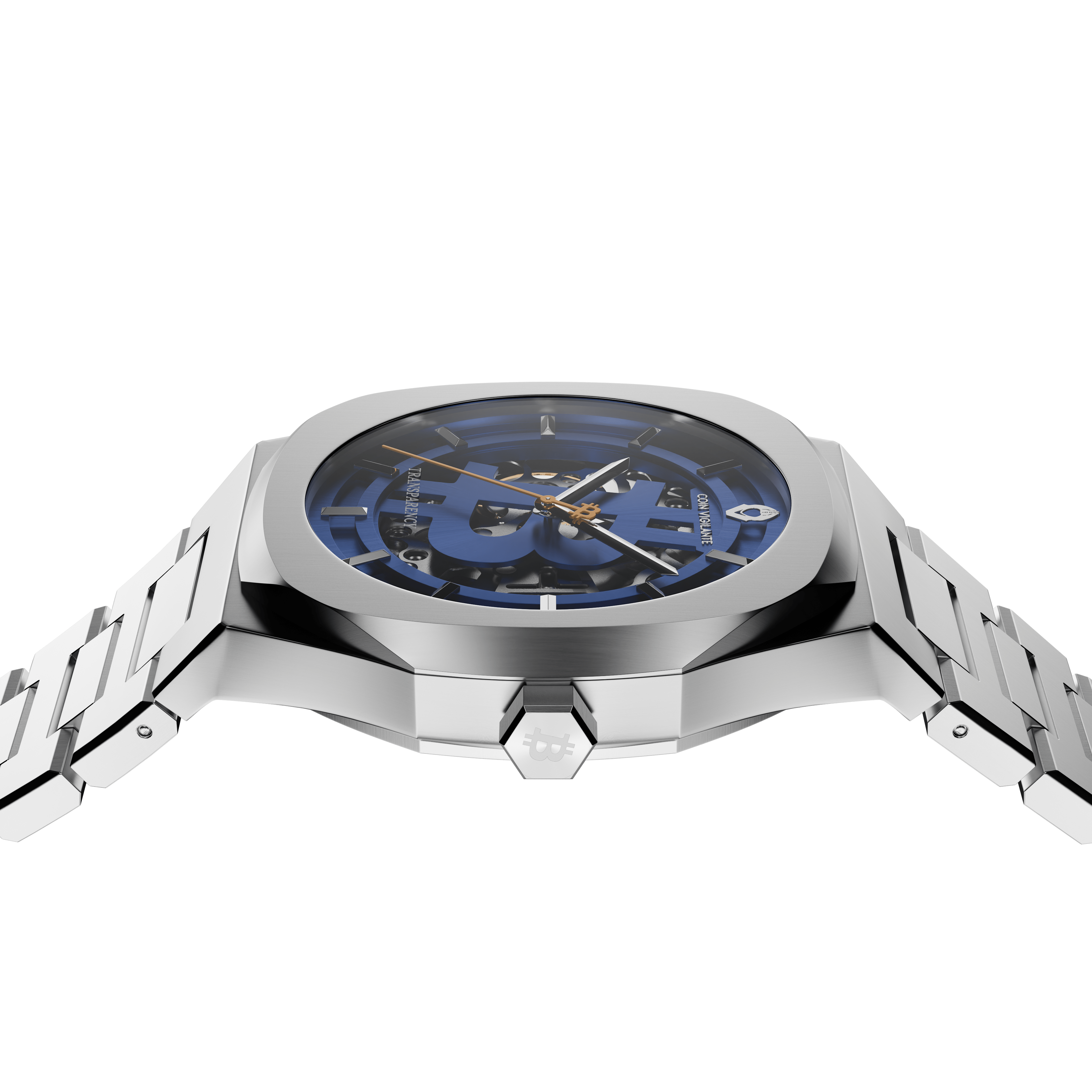 NEW: Bitcoin Transparency Edition Watch - Silver x Blue Dial - Coin Vigilante