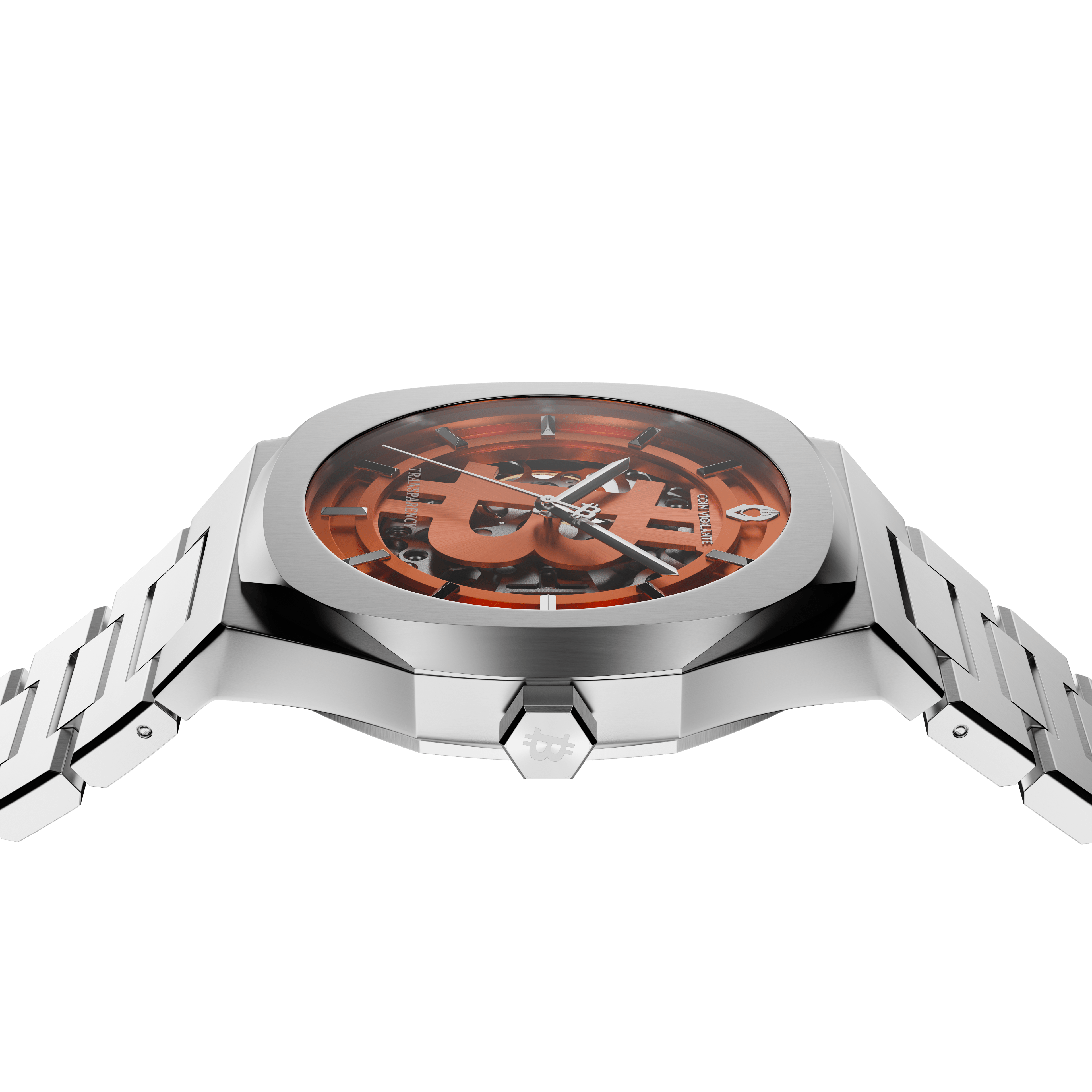 NEW: Bitcoin Transparency Edition Watch - Silver x Orange Dial - Coin Vigilante