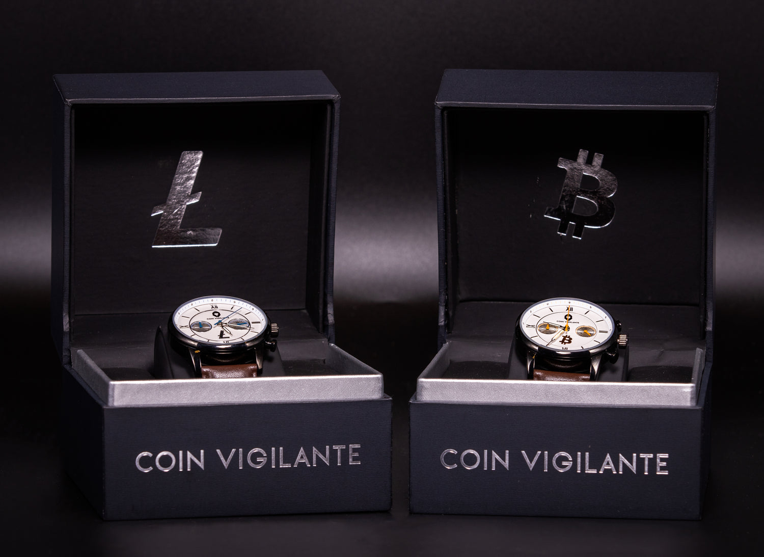 The Litecoin and Bitcoin Watches by Coin Vigilante