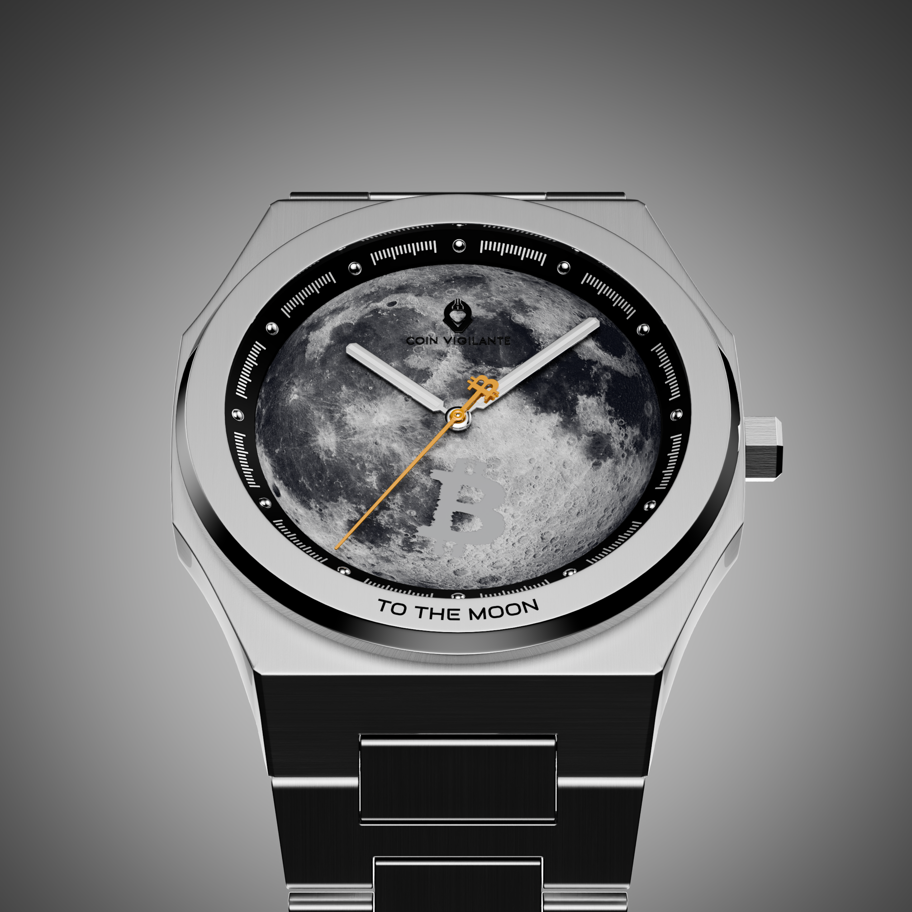 To The Moon - $100K Edition Bitcoin Watch (Silver)