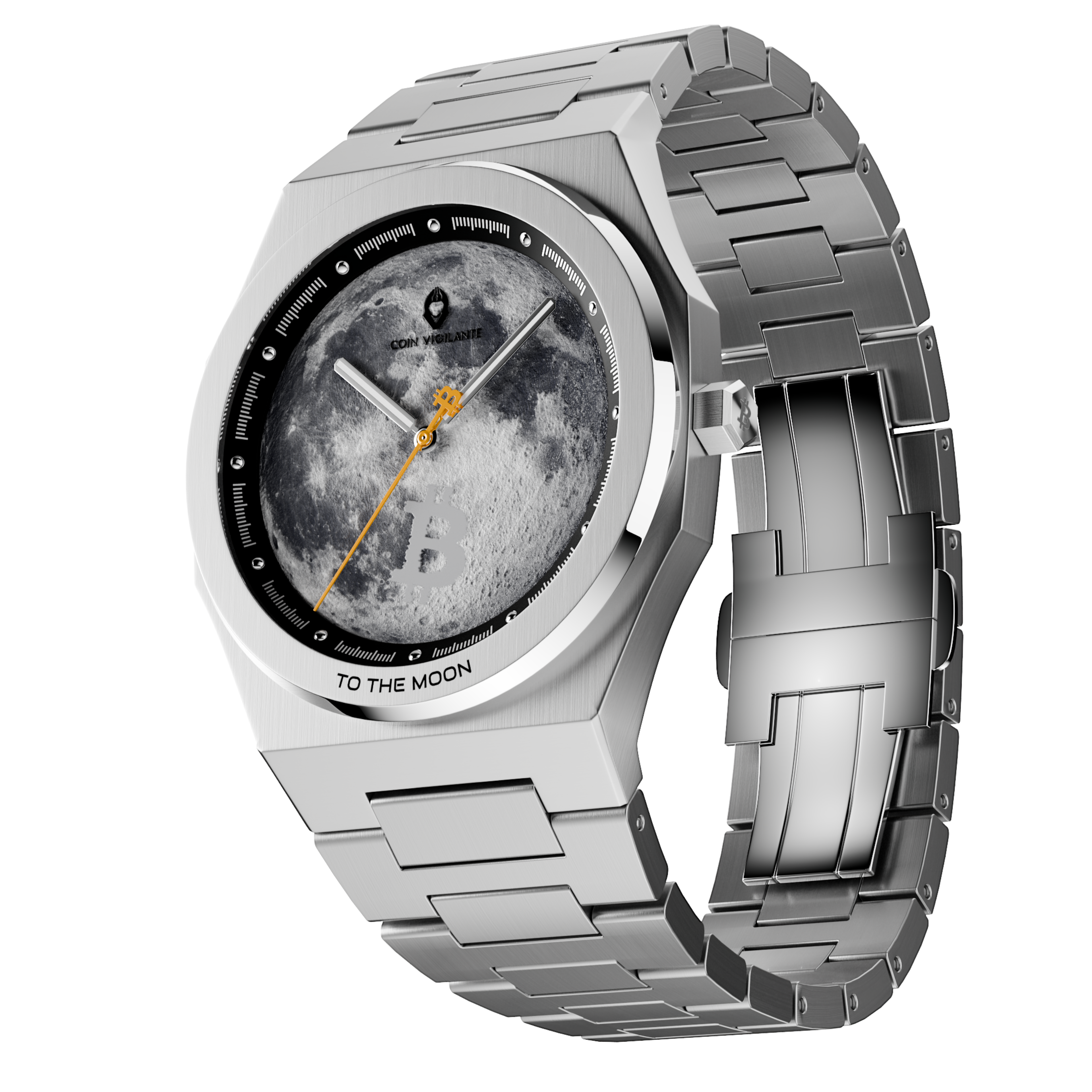 To The Moon - $100K Edition Bitcoin Watch (Silver)