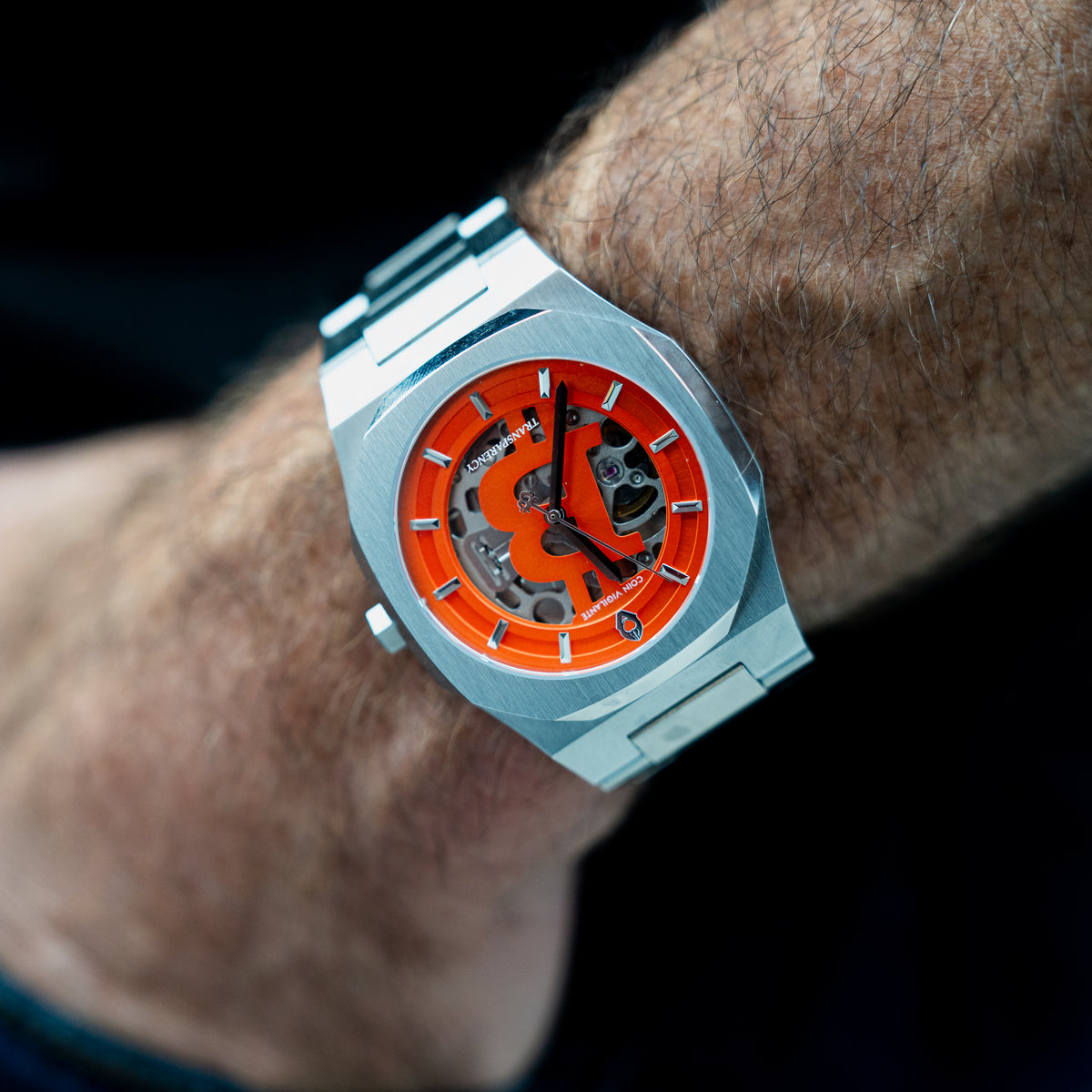 Bitcoin Transparency Edition Watch - Silver x Orange Dial