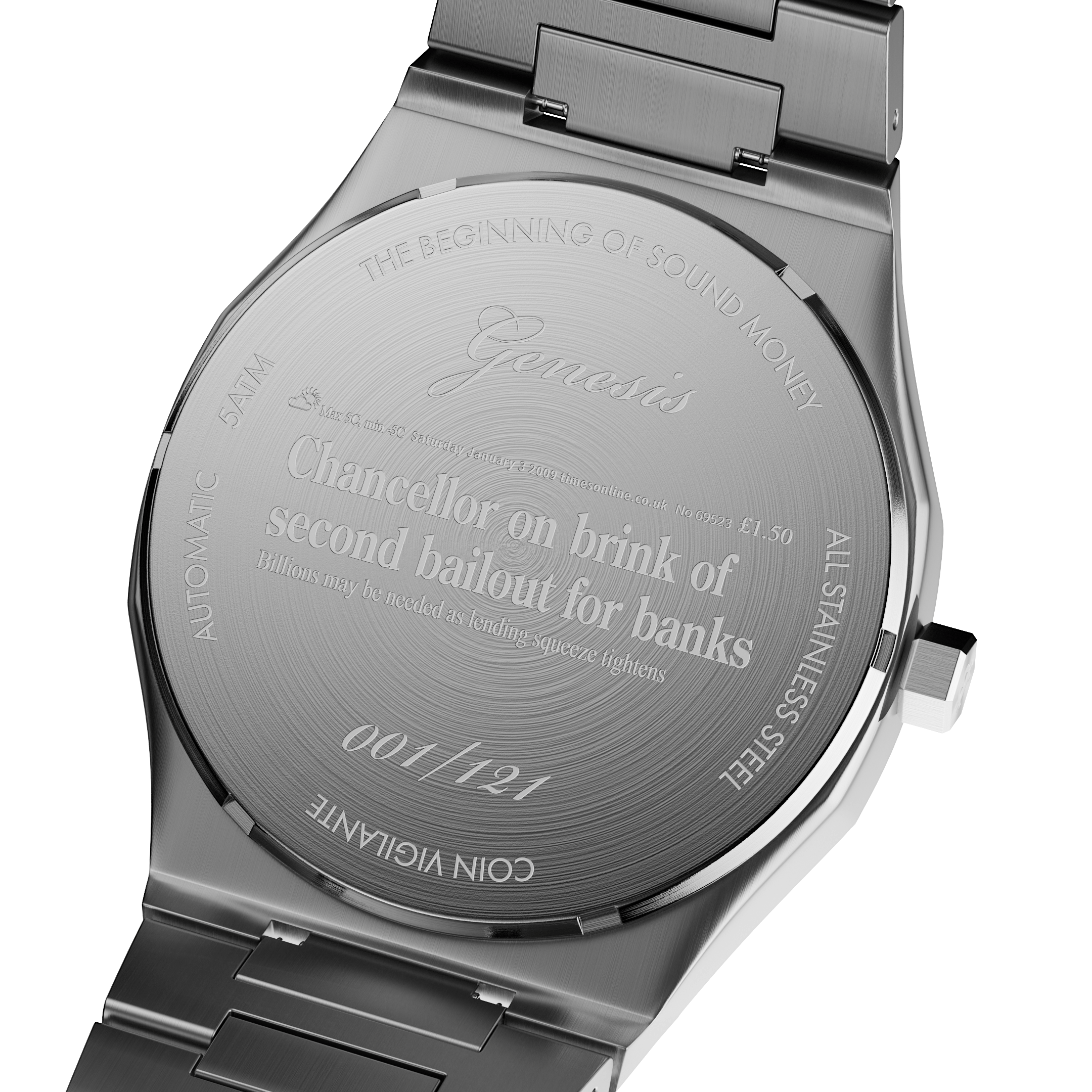 Bitcoin Genesis Edition Watch - Coin Vigilante