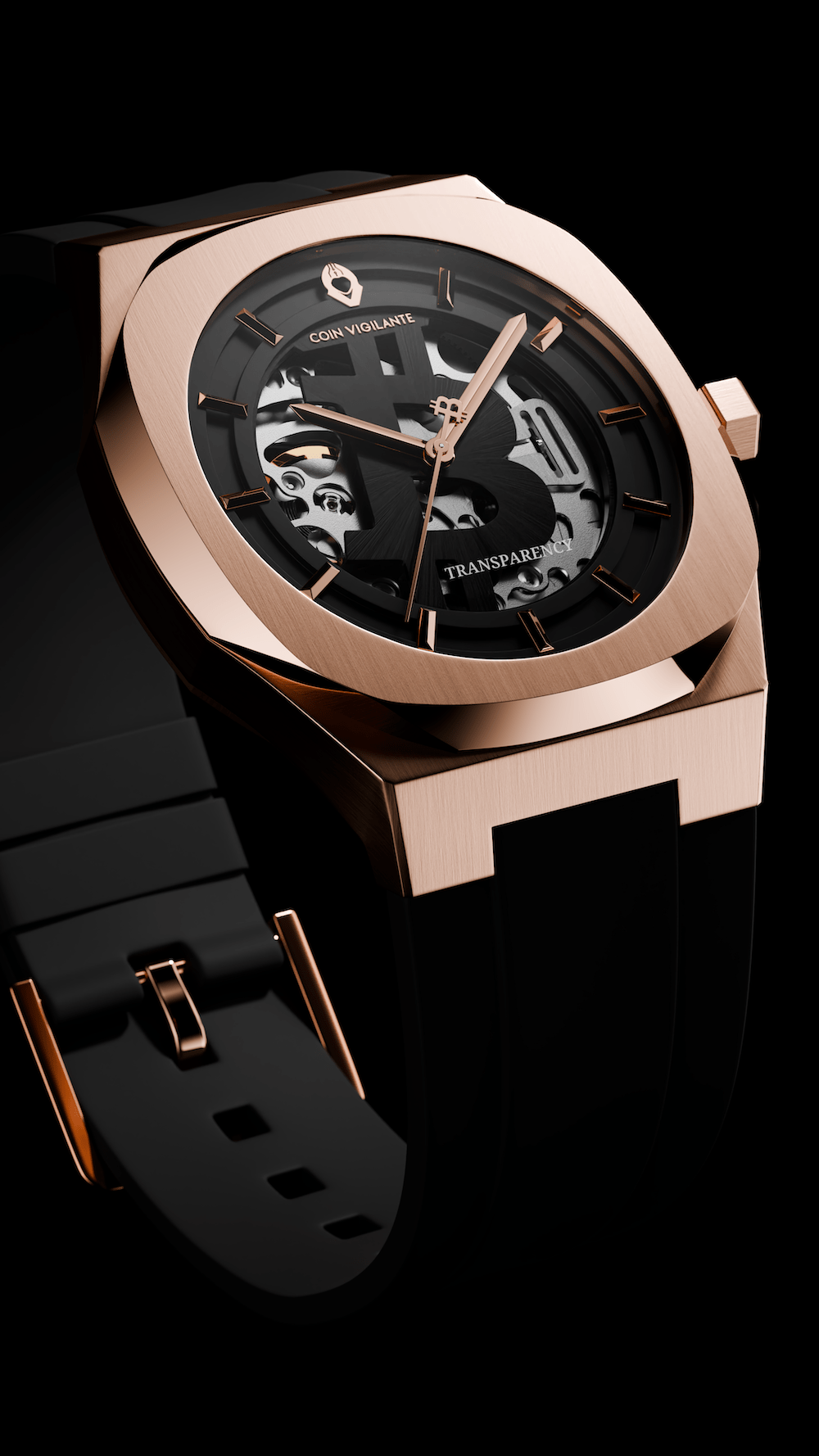 Bitcoin Transparency Edition Watch - Rose Gold - Coin Vigilante