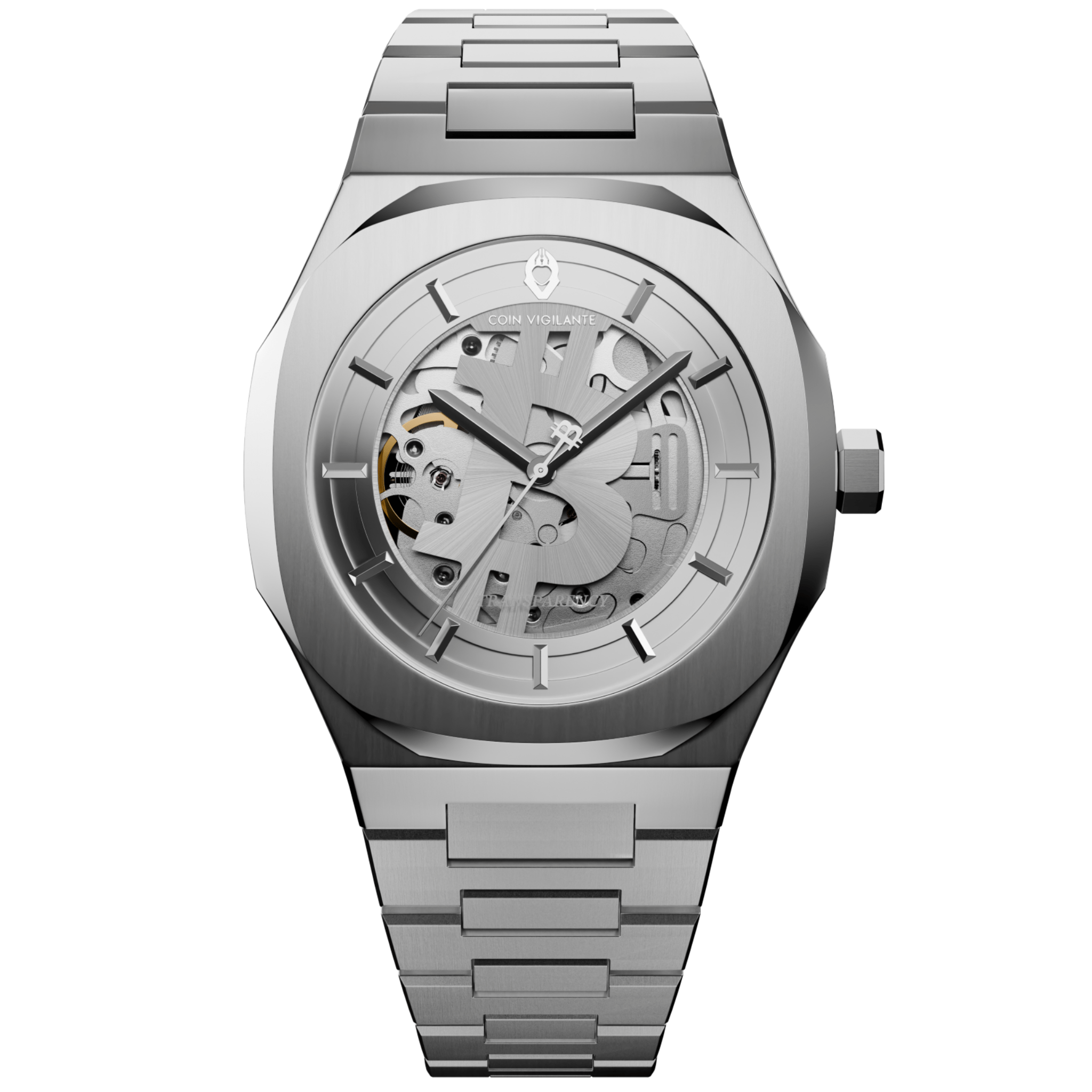 Bitcoin Transparency Edition Watch - Silver x White Dial - Coin Vigilante