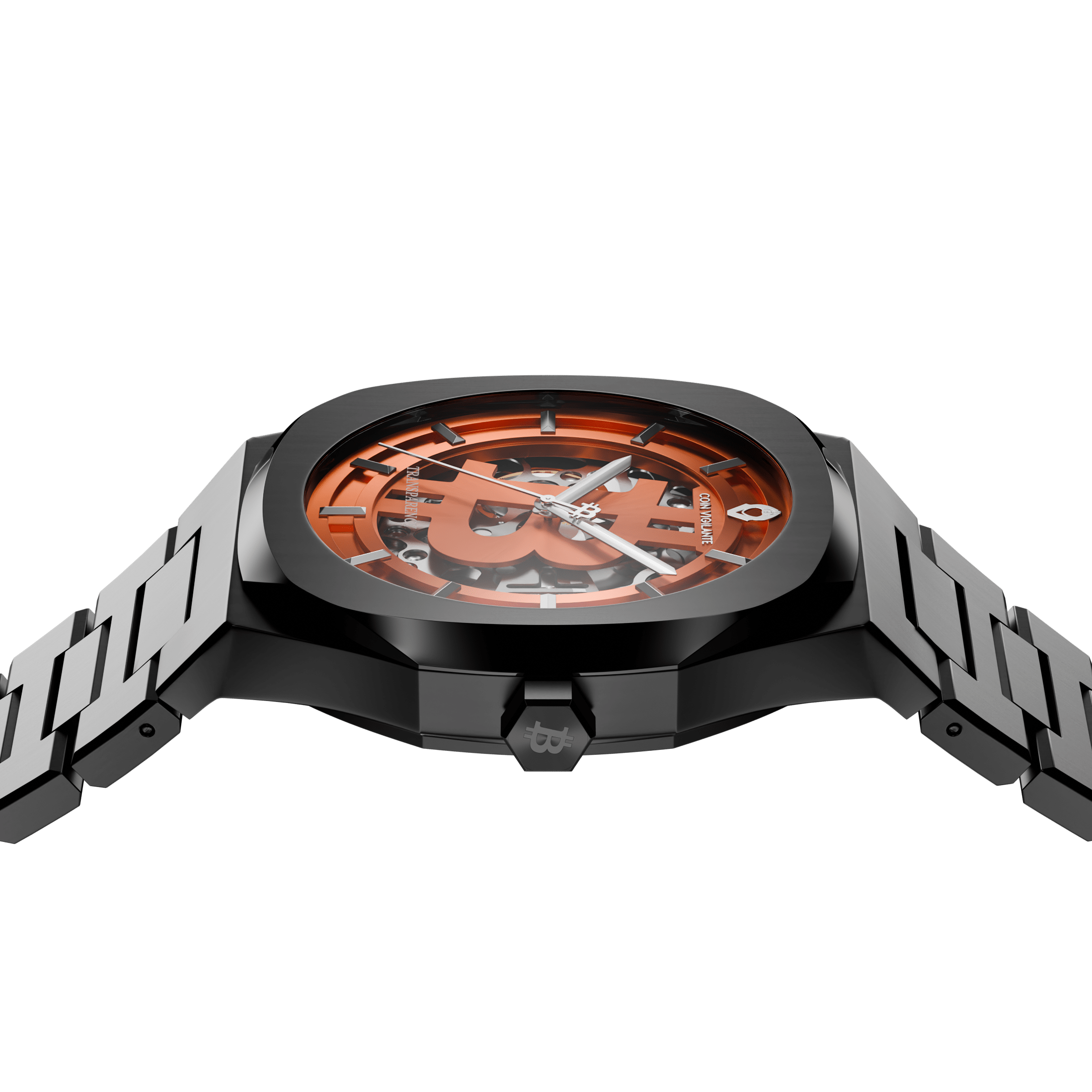 NEW: Bitcoin Transparency Edition Watch - Black x Orange Dial - Coin Vigilante