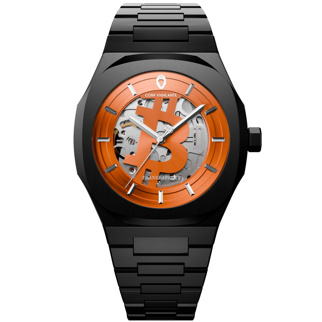 NEW: Bitcoin Watch Transparency Edition Watch - Black x Orange Dial